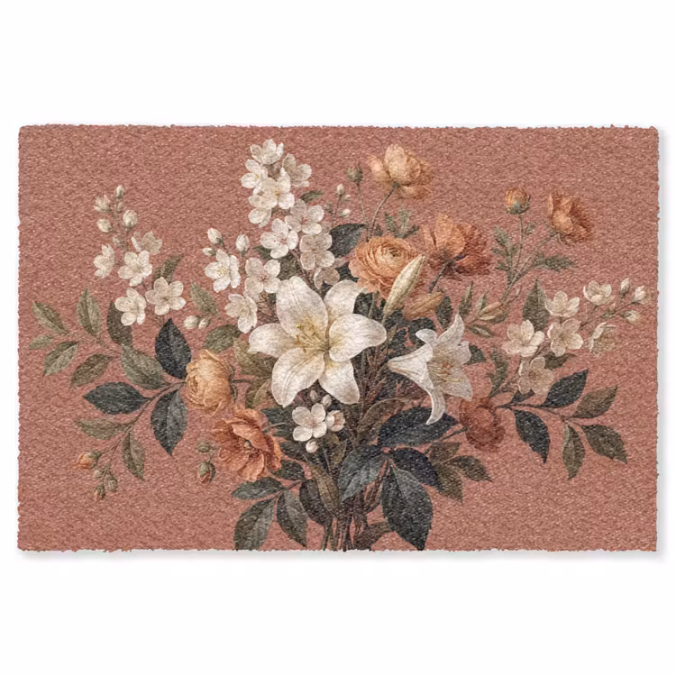 Boeket - Retro - Kleurrijk Vloerkleed Rechthoek klein -3d