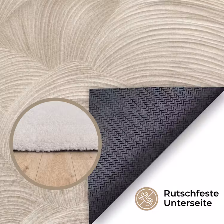 Bogen - Patroon - Beige Vloerkleed Rechthoek klein 1091 -uniquesellingpoint_antislip_DE_DE