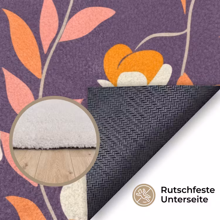 Boho - Vintage - Paars Vloerkleed Rechthoek klein 1091 -uniquesellingpoint_antislip_DE_DE