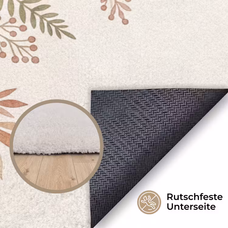 Botanisch - Aquarel - Kleurrijk Vloerkleed Rechthoek klein -uniquesellingpoint_antislip_DE_DE