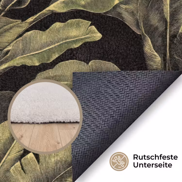 Botanisch - Bladeren - Groen Vloerkleed Rechthoek klein 1091 -uniquesellingpoint_antislip_DE_DE