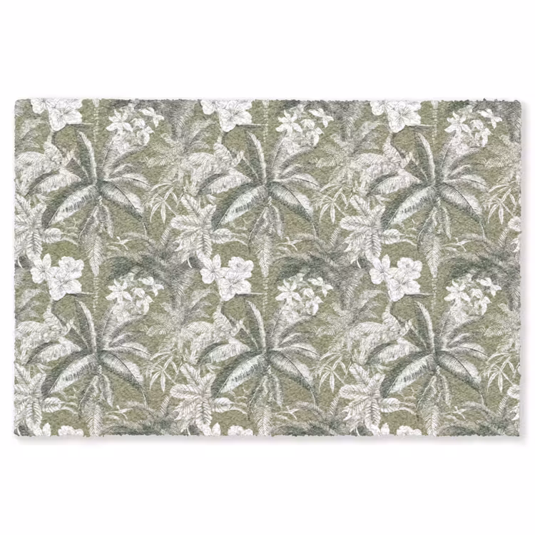 Botanisch - Bloemen - Groen Vloerkleed Rechthoek klein 1091 -3d