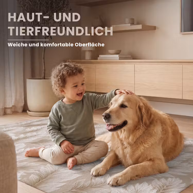 Botanisch - Patroon - Beige Vloerkleed Rechthoek klein 1091 -uniquesellingpoint_USP_zachtDE_DE
