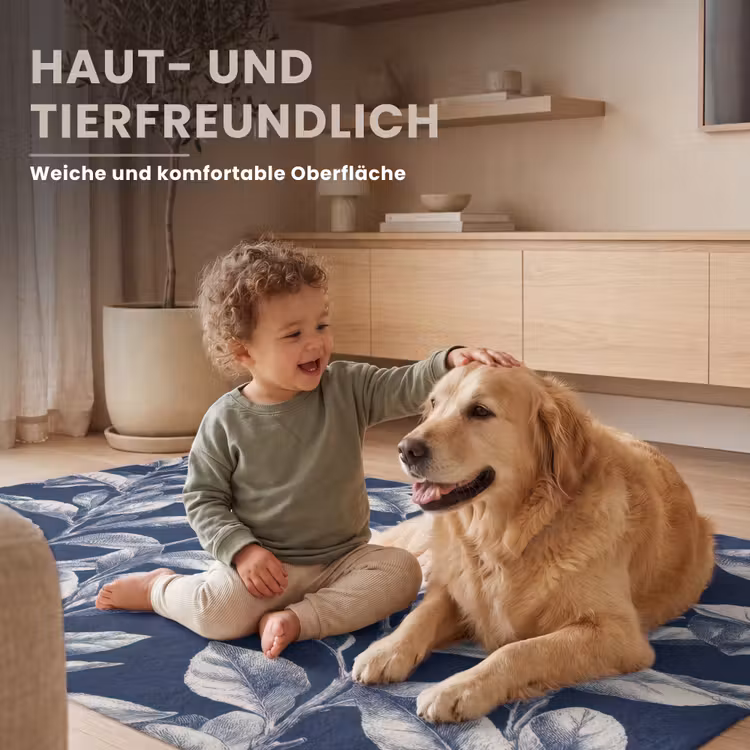 Botanisch - Patroon - Blauw Vloerkleed Rechthoek klein 1091 -uniquesellingpoint_zacht_DE