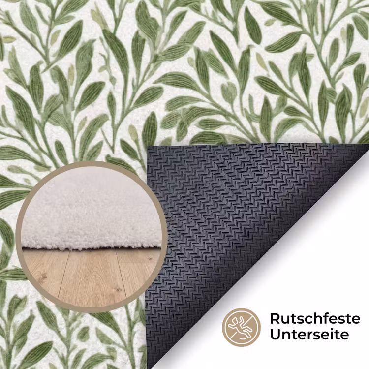 Botanisch - Takken - Groen Vloerkleed Rechthoek klein 1091 -uniquesellingpoint_antislip_DE_DE