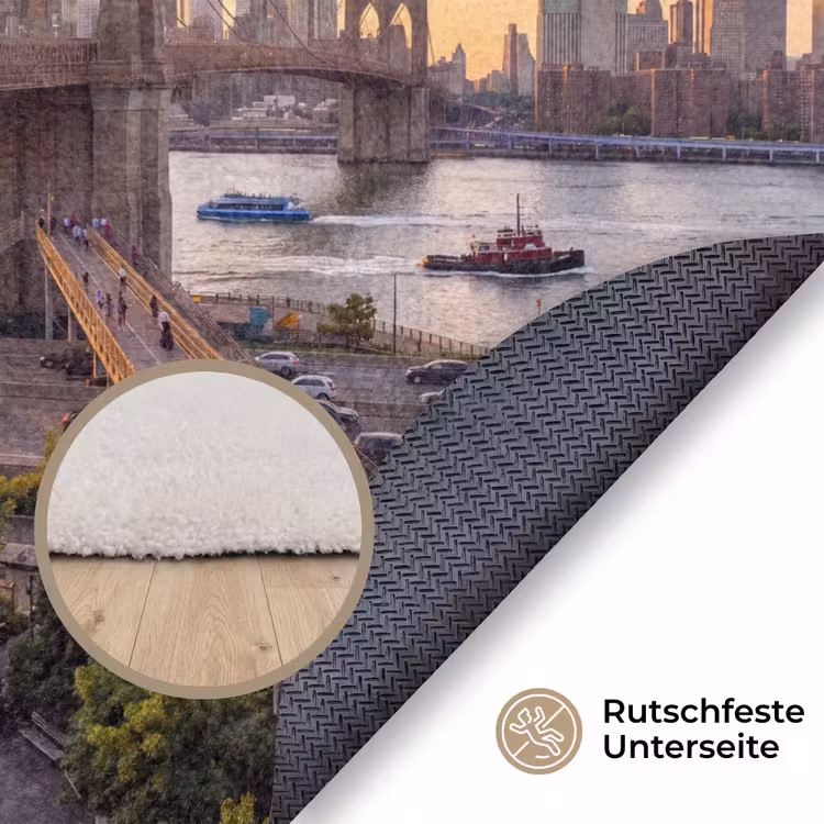 Teppich - Brücke – Fluss – Stadt – Sonnenuntergang – Architektur - Brug - Rivier - Stad - Zonsondergang - Architectuur Vloerkleed Rond klein