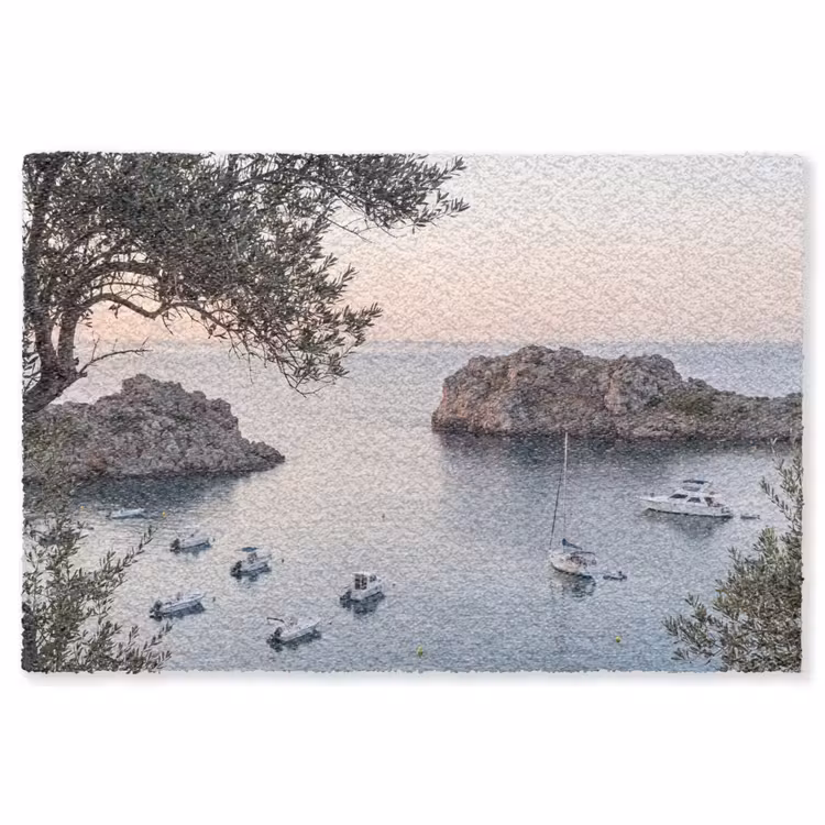 Teppich - Bucht – Boote – Sonnenuntergang - Baai - boten - zonsondergang Vloerkleed Rechthoek klein