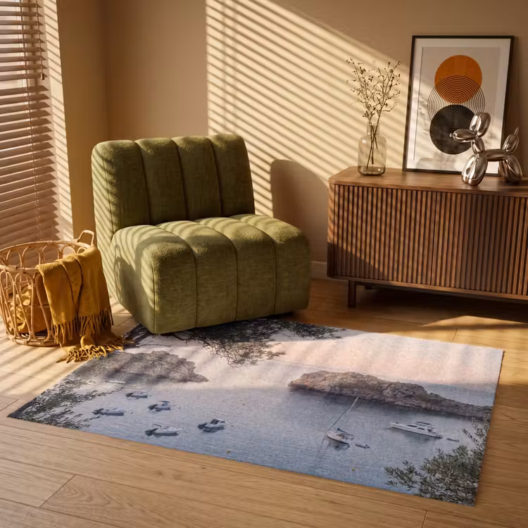 Teppich - Bucht – Boote – Sonnenuntergang - Baai - boten - zonsondergang Vloerkleed Rechthoek klein