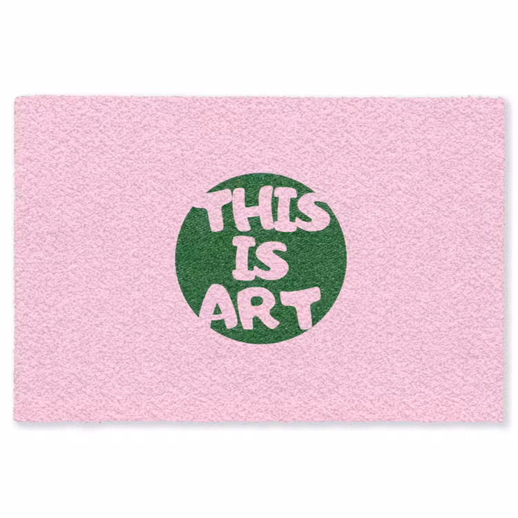This is art - Tekst - Cirkel - Groen Vloerkleed Rechthoek klein -3d