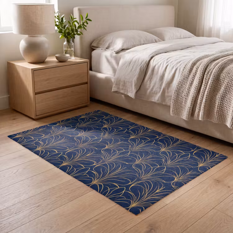 Deco - Waaier - Blauw Vloerkleed Rechthoek klein 1091 -atmosphere_sfeer3_global