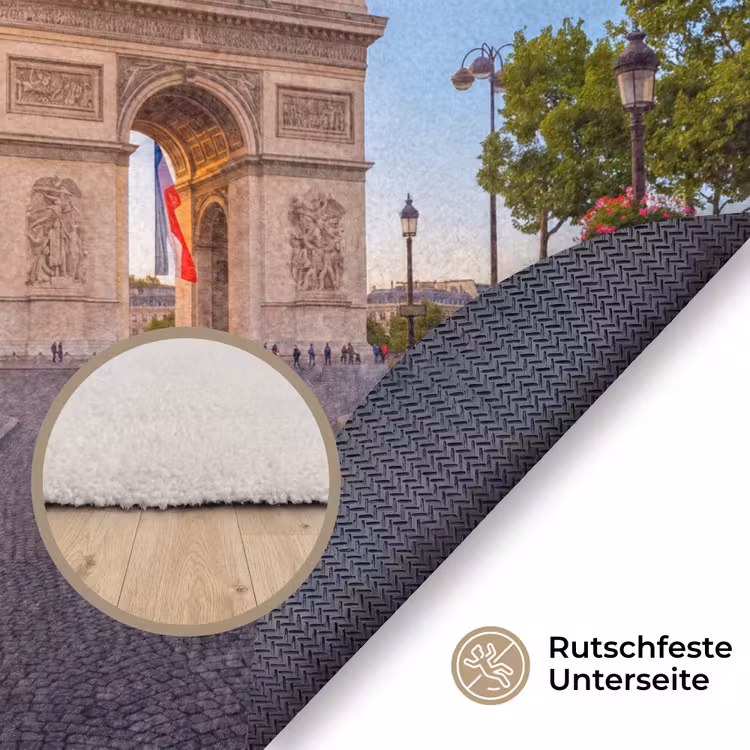 Teppich - Denkmal – Paris – Sonnenuntergang – Architektur – Gold - Monument - Parijs - Zonsondergang - Architectuur - Goud Vloerkleed Rond klein