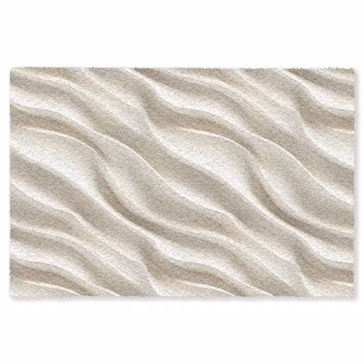 Diagonaal - Golven - Crème Vloerkleed Rechthoek klein 1091 -3d