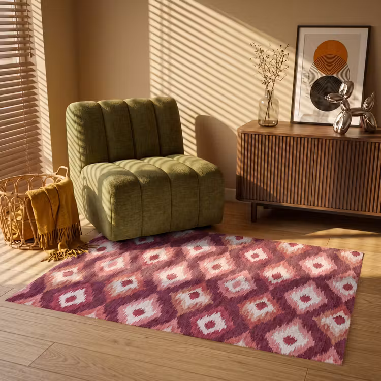 Diamantvormen - Roze - Patroon - Textuur Vloerkleed Rechthoek klein 1091 -atmosphere_sfeer1_global