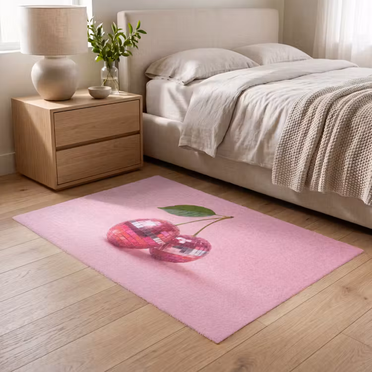 Disco - Kersen - Roze Vloerkleed Rechthoek klein -atmosphere_sfeer3_global