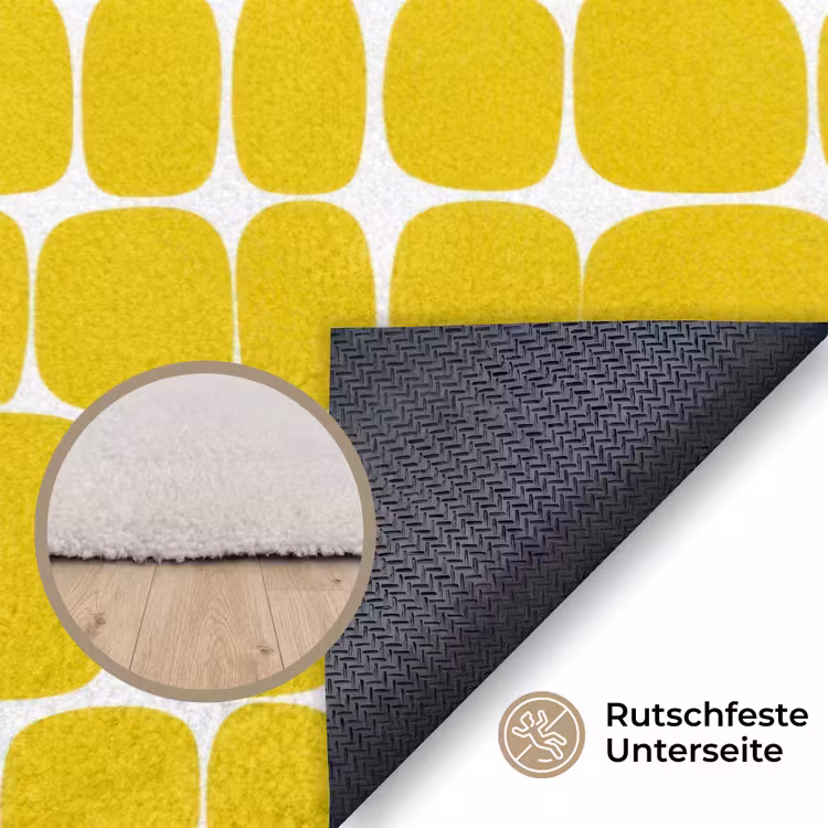 Stippen - Modern - Geel Vloerkleed Rechthoek klein 1091 -uniquesellingpoint_antislip_DE_DE