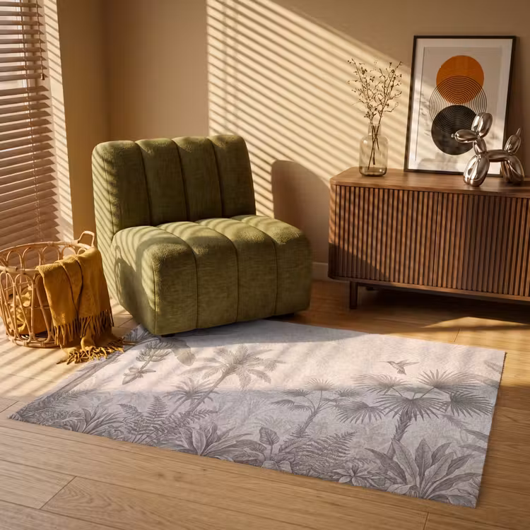 Jungle - Banenboom - Kolibrie - Beige Vloerkleed Rechthoek klein -atmosphere_sfeer1_global