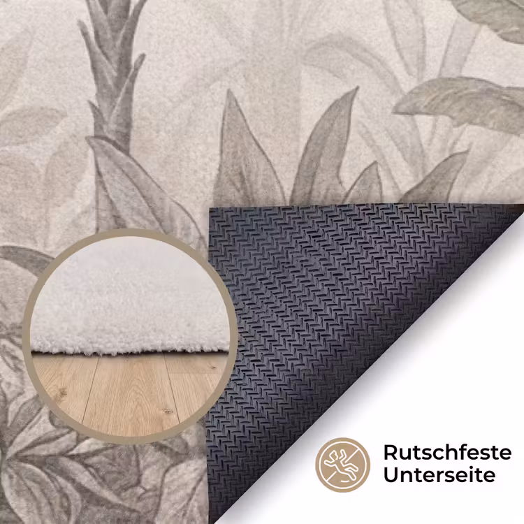 Jungle - Banenboom - Kolibrie - Beige Vloerkleed Rechthoek klein -uniquesellingpoint_antislip_DE_DE