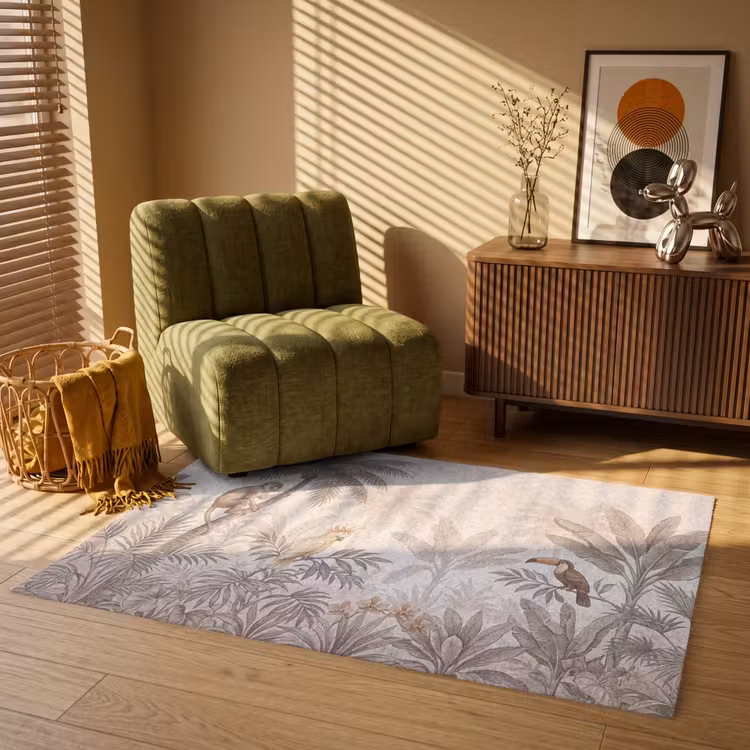 Jungle - Dieren - Palmbomen Vloerkleed Rechthoek klein -atmosphere_sfeer1_global