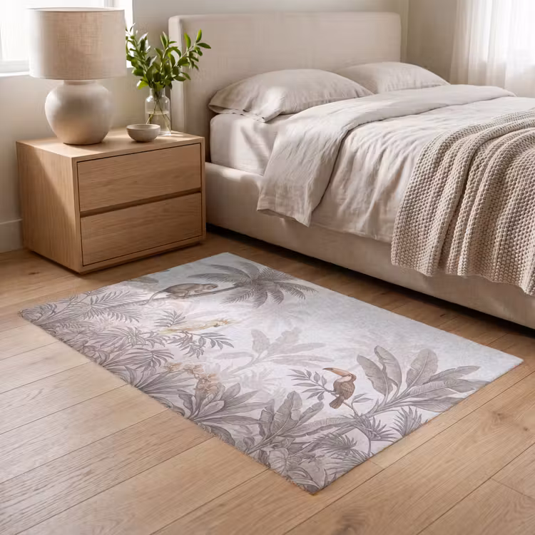 Jungle - Dieren - Palmbomen Vloerkleed Rechthoek klein -atmosphere_sfeer3_global