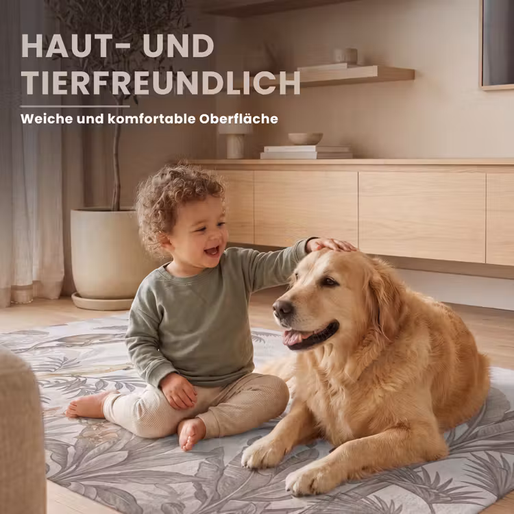 Jungle - Dieren - Palmbomen Vloerkleed Rechthoek klein -uniquesellingpoint_zacht_DE
