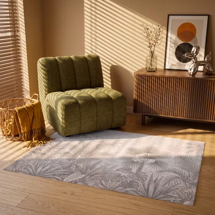 Jungle - Tropisch - Natuur -Vintage - Beige Vloerkleed Rechthoek klein -atmosphere_sfeer1_global