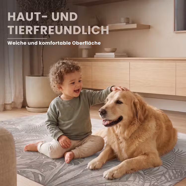 Jungle - Tropisch - Natuur -Vintage - Beige Vloerkleed Rechthoek klein -uniquesellingpoint_USP_zachtDE_DE
