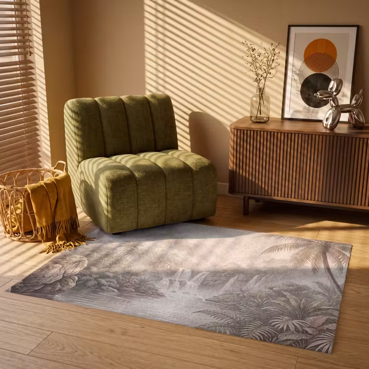 Jungle - Watervallen - Tropisch - Illustratie Vloerkleed Rechthoek klein -atmosphere_sfeer1_global
