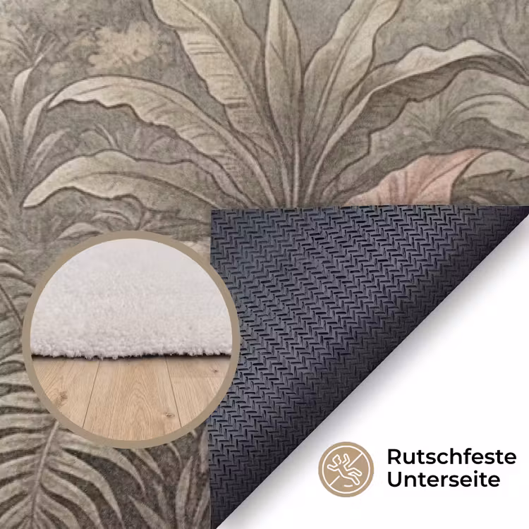 Jungle - Watervallen - Tropisch - Illustratie Vloerkleed Rechthoek klein -uniquesellingpoint_antislip_DE_DE