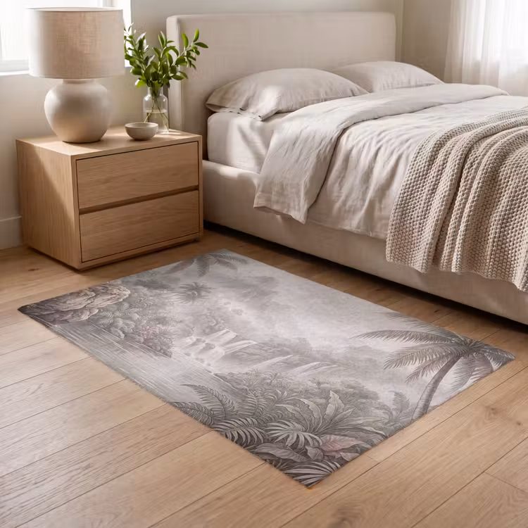Jungle - Watervallen - Tropisch - Illustratie Vloerkleed Rechthoek klein -atmosphere_sfeer3_global