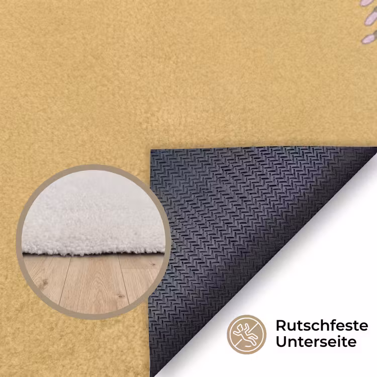 IJsvogels - Bloesem - Geel Vloerkleed Rechthoek klein -uniquesellingpoint_antislip_DE_DE