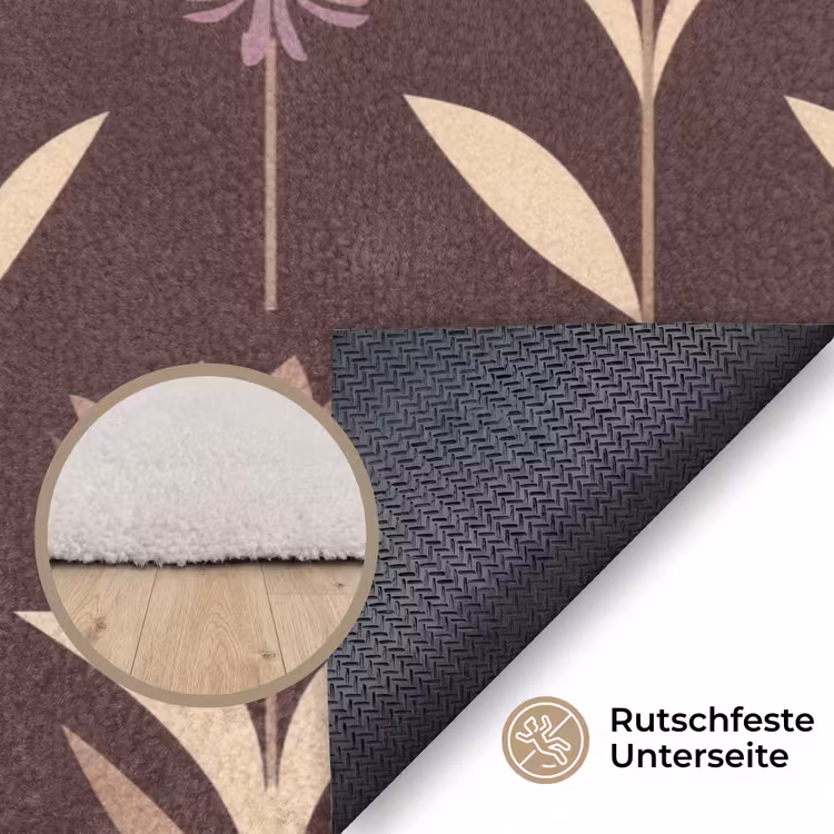 Elegant - Retro - Bruin Vloerkleed Rechthoek klein 1091 -uniquesellingpoint_antislip_DE_DE