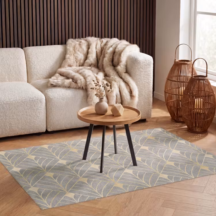 Elegant - Symbool - Goud - Grijsgroen Vloerkleed Rechthoek klein 1091 -atmosphere_sfeer2_global