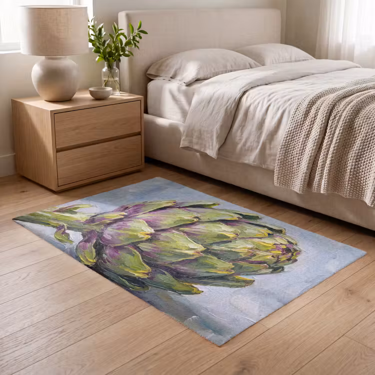 Teppich - Essen – Artischocke – Modern - Eten - Artisjok - Modern Vloerkleed Rechthoek klein