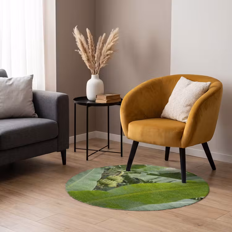 Teppich - Essen – Bananen – Plantage – Grün - Eten - Bananen - Plantage - Groen Vloerkleed Rond klein