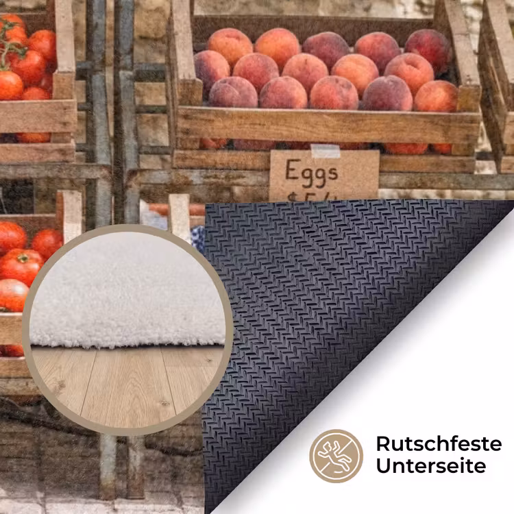 Teppich - Essen – Markt – Frisch - Eten - Markt - Vers Vloerkleed Rechthoek klein