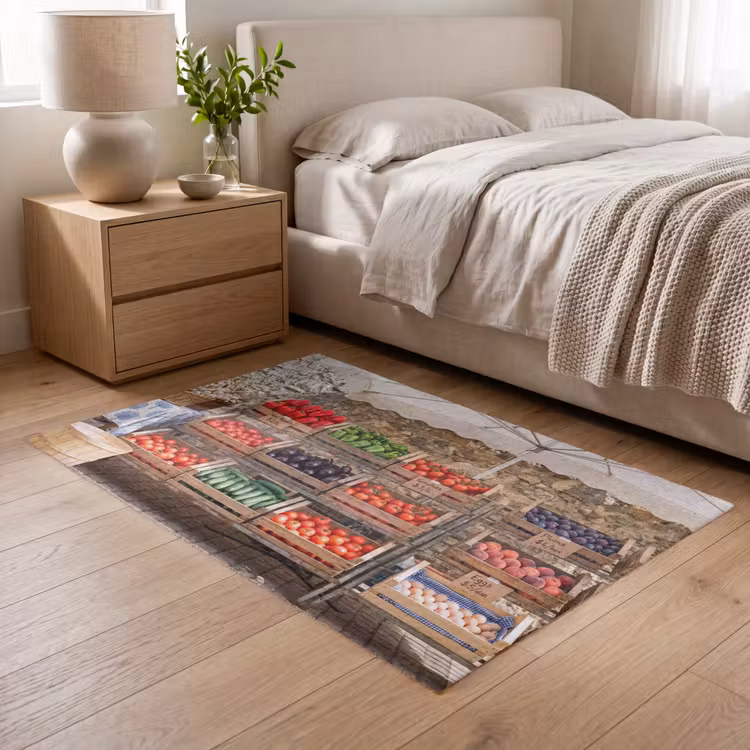 Teppich - Essen – Markt – Frisch - Eten - Markt - Vers Vloerkleed Rechthoek klein