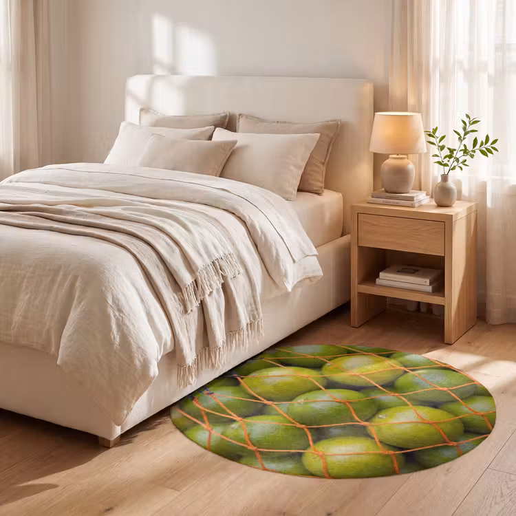 Teppich - Essen – Netz – Grün – Markt - Eten - Net - Groen - Markt Vloerkleed Rond klein