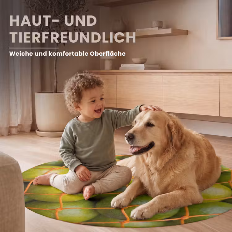 Teppich - Essen – Netz – Grün – Markt - Eten - Net - Groen - Markt Vloerkleed Rond klein