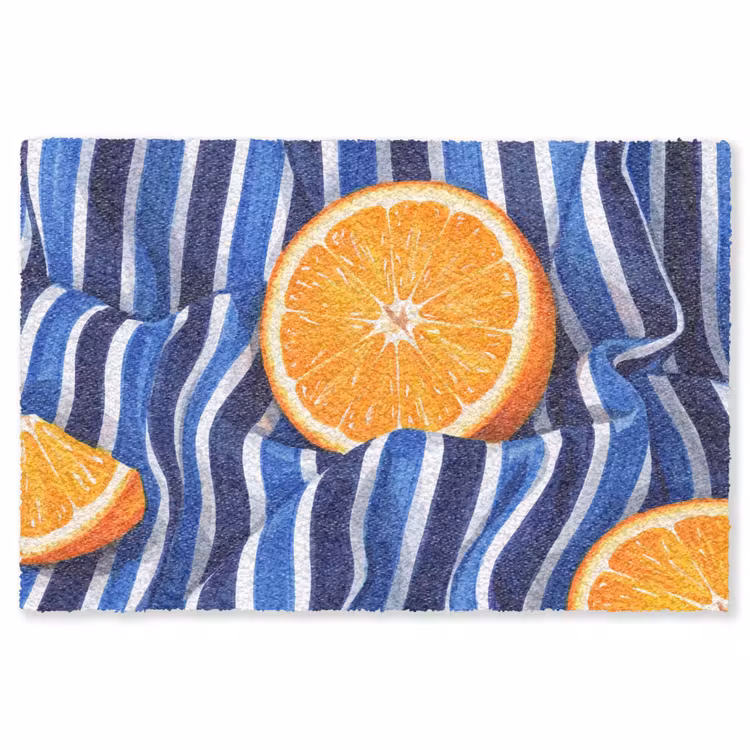 Teppich - Essen – Obst – Orange - Eten - Fruit - Oranje Vloerkleed Rechthoek klein