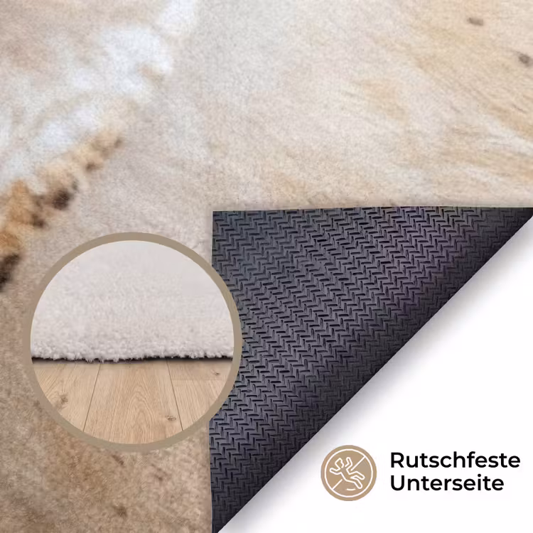 Uil - Bruin - Wit Vloerkleed Rechthoek klein -uniquesellingpoint_antislip_DE_DE