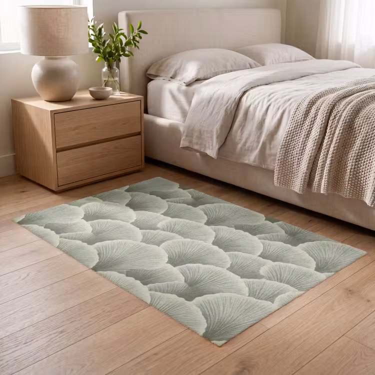 Waaier - Blad - Groen Vloerkleed Rechthoek klein 1091 -atmosphere_sfeer3_global