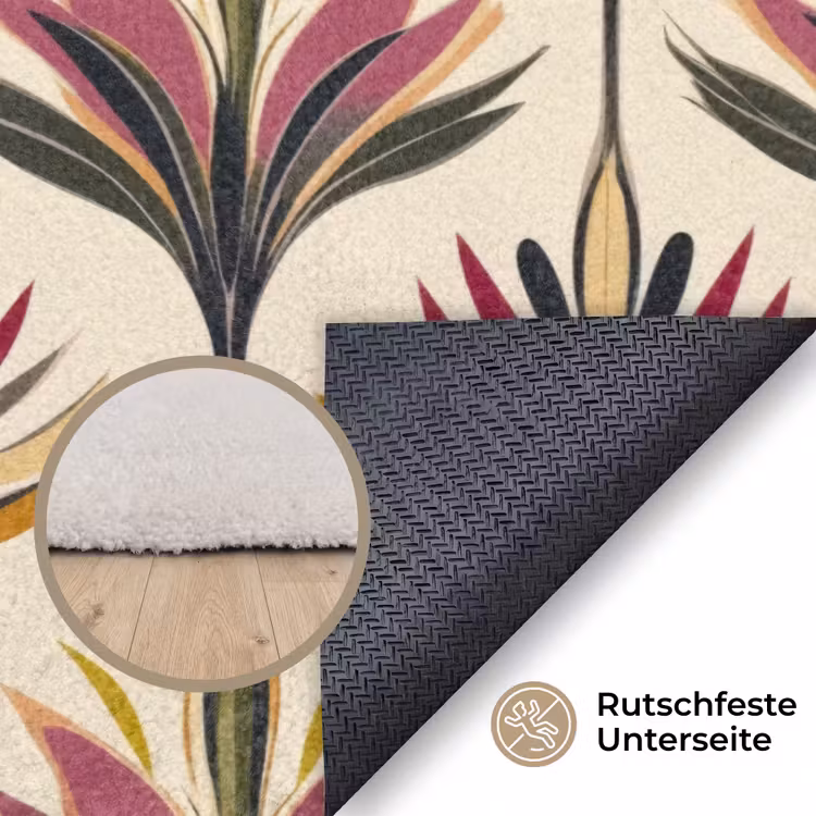Waaier - Motief - Kleurrijk Vloerkleed Rechthoek klein 1091 -uniquesellingpoint_antislip_DE_DE