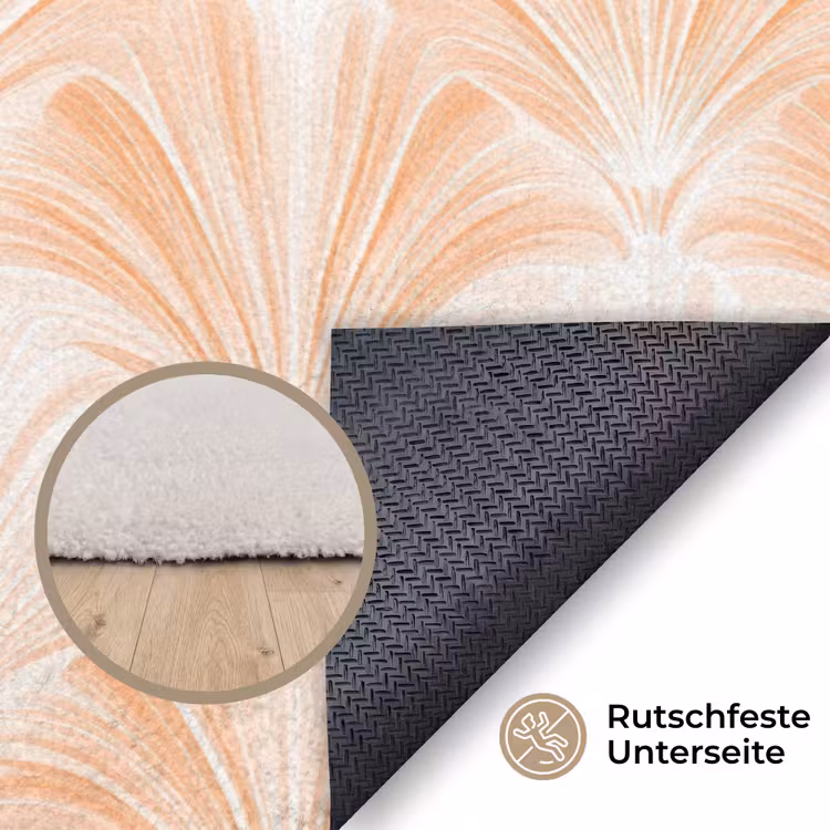 Waaier - Patroon - Perzik Vloerkleed Rechthoek klein 1091 -uniquesellingpoint_antislip_DE_DE