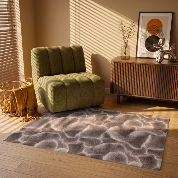 Waaiervorm - Beige - Vezel textuur Vloerkleed Rechthoek klein 1091 -atmosphere_sfeer1_global
