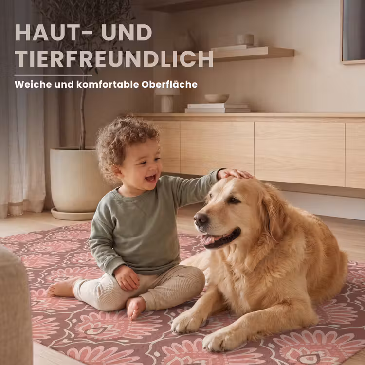 Waaiermotief - Patroon - Roze Vloerkleed Rechthoek klein -uniquesellingpoint_zacht_DE