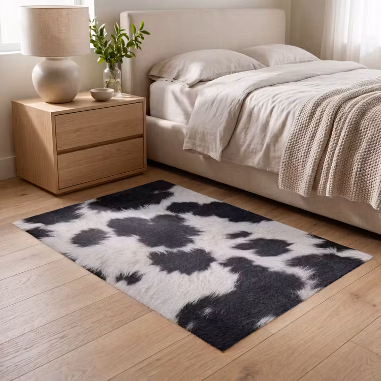 Bont - Textuur - Zwart - Wit Vloerkleed Rechthoek klein -atmosphere_sfeer3_global