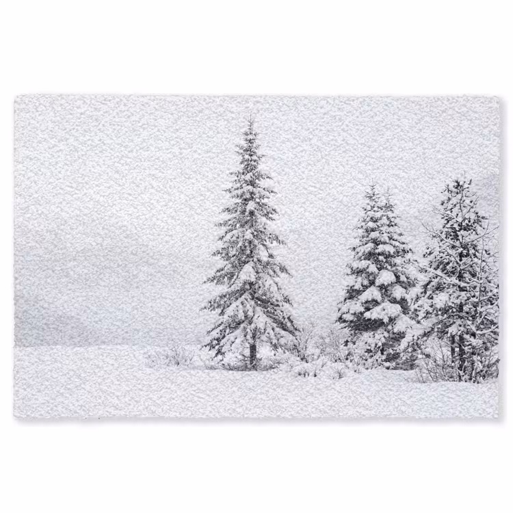 Fijnsparren - Sneeuw - Winter - Landschap - Stilte Vloerkleed Rechthoek klein -3d