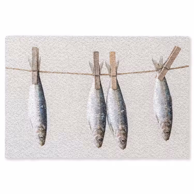 Teppich - Fisch – Hängend – Essen - Vis - Hangend - Eten Vloerkleed Rechthoek klein