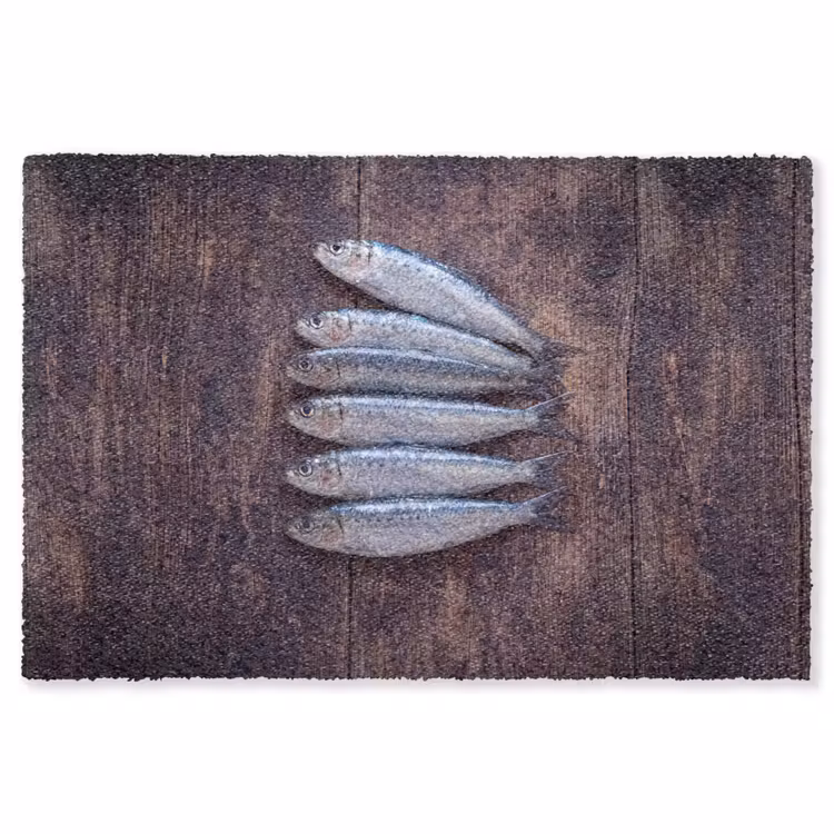 Teppich - Fisch – Holz – Essen - Vis - Hout - Eten Vloerkleed Rechthoek klein