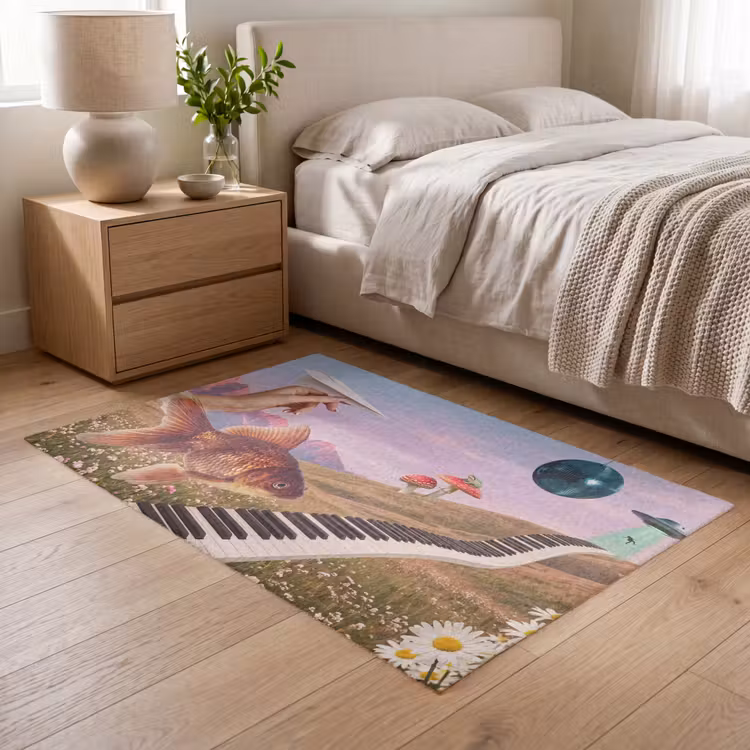 Teppich - Fisch – Natur – Abstrakt - Vis - Natuur - Abstract Vloerkleed Rechthoek klein